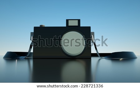 The layout of the camera, front view, 3d render