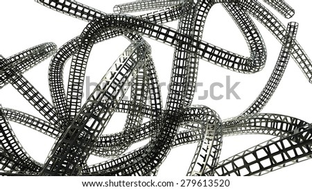 Abstract black shapes on a white background, 3 d render