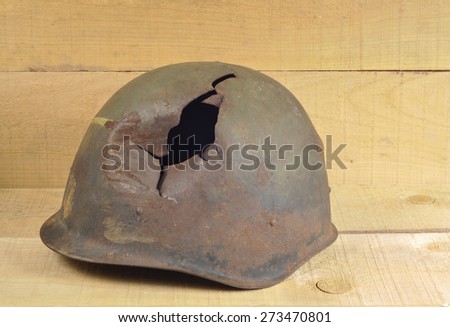 old helmet Soviet World War II soldiers