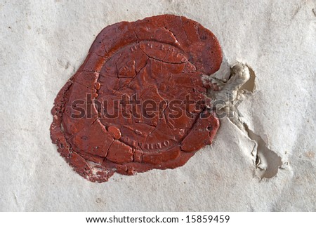 sealing wax stamp and old document,