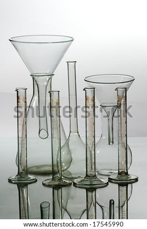 Glass laboratory equipment for science research