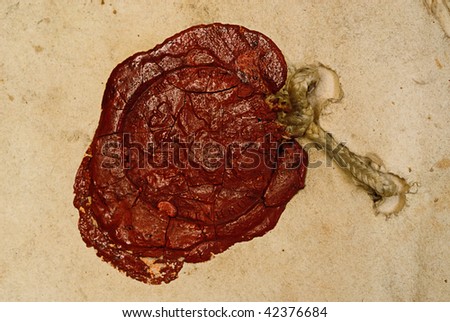 grunge paper background with sealing wax