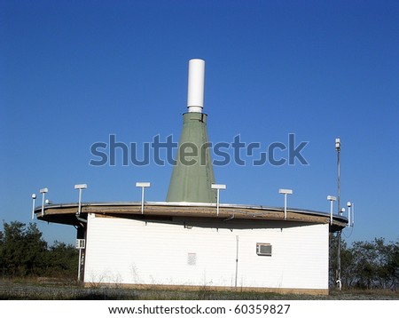 VORTAC facility building with a chimney in Shenandoah Park, USA