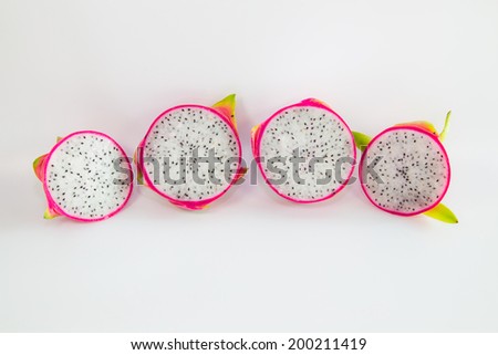 Juicy Dragon Fruit on white background