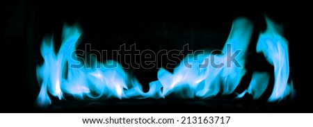 Blue fire light smoke abstract background.