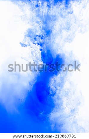 Blue ink in water background