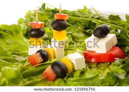 Picture of different vegetables and cheese
