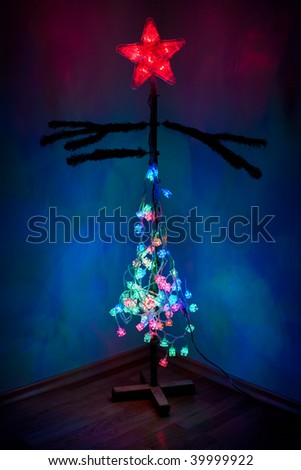 Semi-dressed cristmas tree