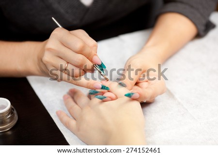 Picture of woman at manicure procedure
