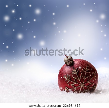 Christmas candle snow and space abstract background.Christmas time