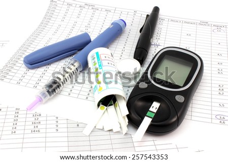 Items for daily monitoring of blood glucose