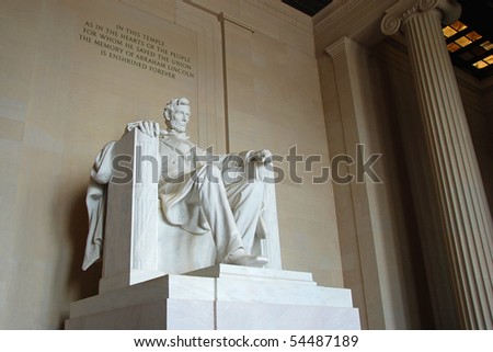 The Lincoln Memorial Statue. in the Lincoln Memorial,