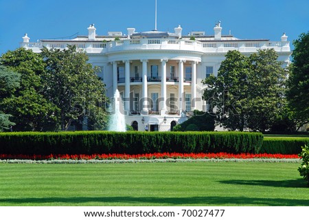 stock photo the white house in washington dc with beautiful blue sky