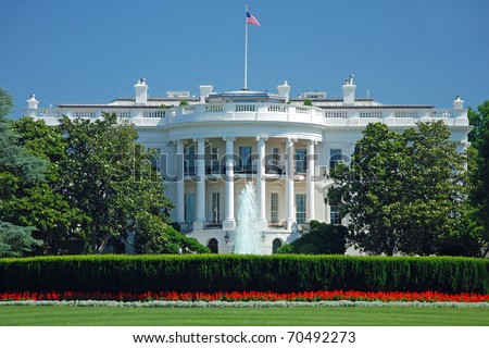 stock photo the white house in washington dc with beautiful blue sky
