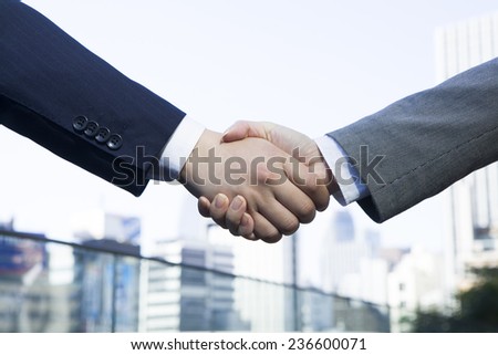 Businessman greeting with handshake