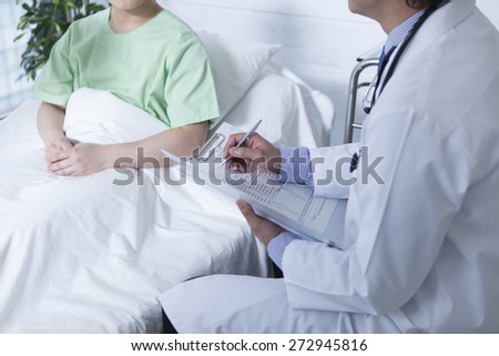 Doctor showing patient test results