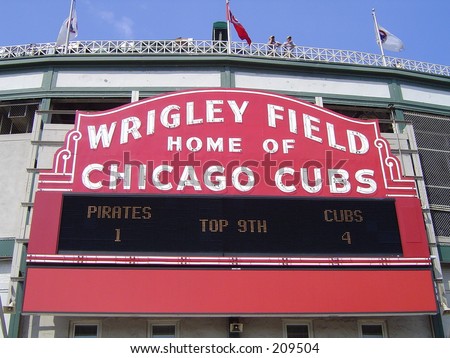 stock photo : Wrigley Field Scoreboard - Chicago Cubs