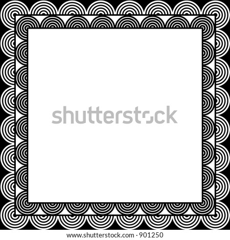 simple black and white borders. stock vector : Black and white