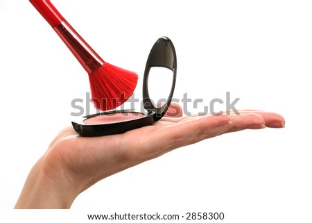  (O) (ميك اب ) (O) Stock-photo-makeup-brush-with-blusher-container-2858300