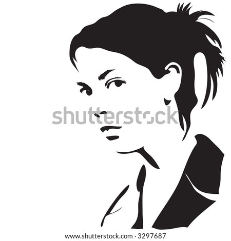 Hand Drawn Silhouette Or A Woman Stock Vector Illustration 3297687