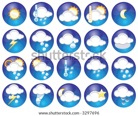 weather icons. of different weather icons
