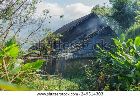 A kitchen side house of ethnic minority people in Laocai province, Vietnam.
