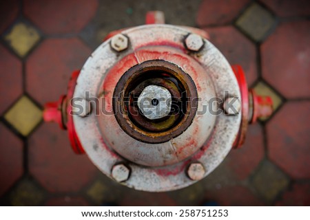Top of Outdoor Water Hydrant in the rain day