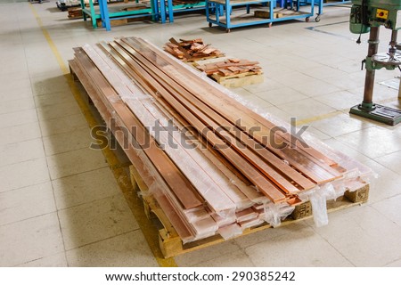 Copper busbar in factory of Electrical switchboard manufacture