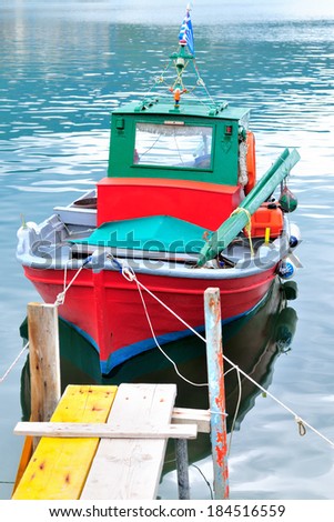 Traditional greek fishing boat, Thassos island, Greece