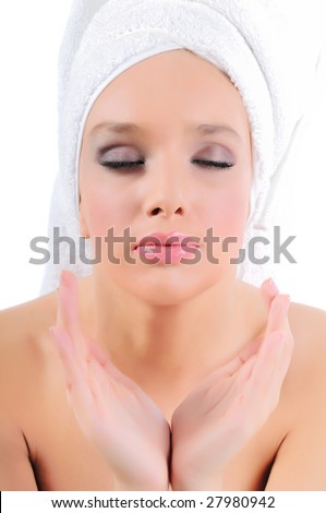 http://image.shutterstock.com/display_pic_with_logo/237136/237136,1238750606,1/stock-photo-beautiful-woman-with-head-wrapped-in-towel-meditating-27980942.jpg