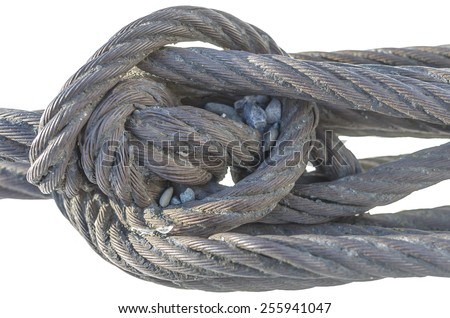 steel wire rope tied in a knot