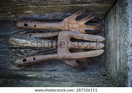 old garden tools