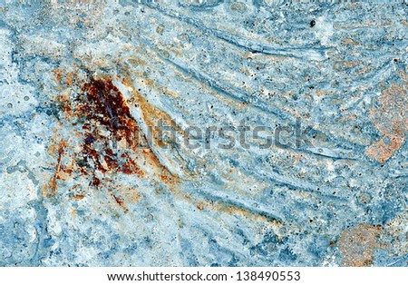 A Fine Art Macro Abstract Photograph Of Peeling Paint And Rust On Metal Background Depicting A River Delta From Above