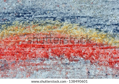 A Fine Art Macro Abstract Photograph Of Paint Smears On Concrete Background Depicting A Rainbow