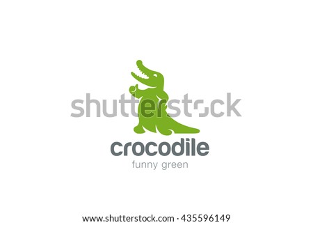 Crocodile Logo abstract friendly funny wild animal zoo design vector template.\
\
Alligator reptile fun Logotype concept icon.