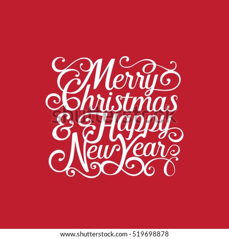 Merry Christmas and Happy New Year vector text Calligraphic Lettering design card.
Creative typography for Holiday Greeting Gift Poster. Calligraphy Font style Banner