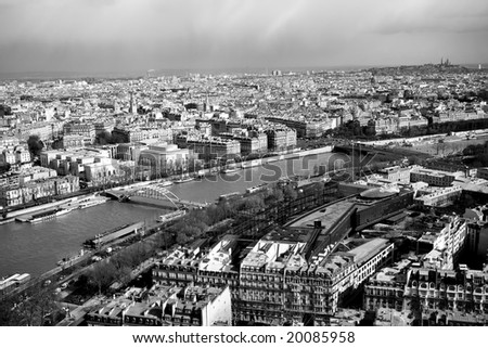 paris france black and white. stock photo : Black and white