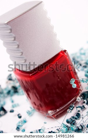 Lacquered nails for beauty products etc.