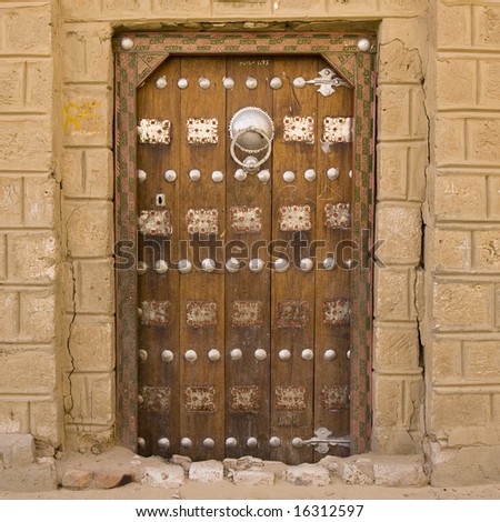 Traditional Old Arabic Style Door in Timbuktu