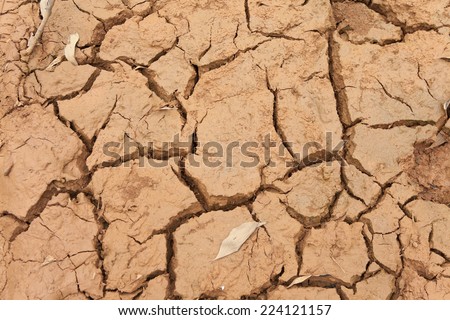 Drought, surface of a grungy cracking dried mud floor, climate change, natural disaster and catastrophe