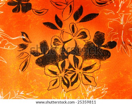 Flower drawing on a fabric