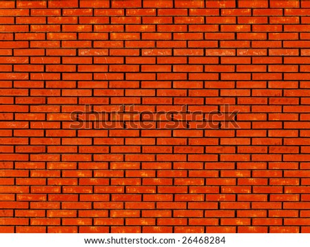 Brick in a laying of a wall of the house