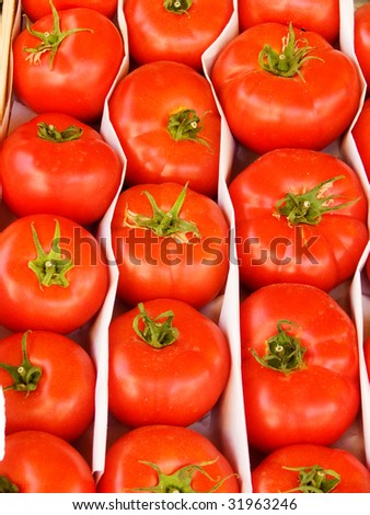 Vegetables tomatoes in packing