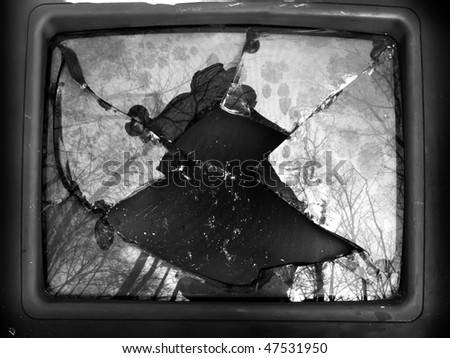 TV  glass  broken