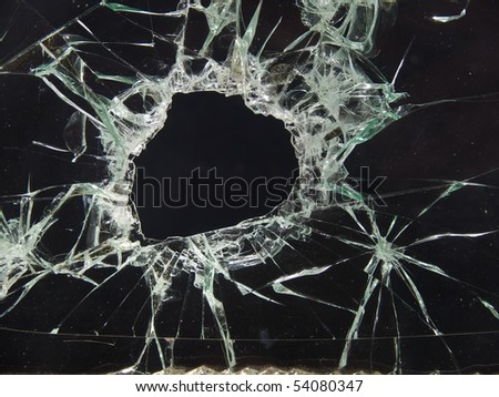Glass  broken  automobile  cracks
