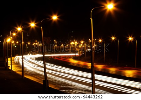 Road  night   city