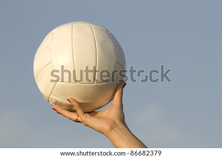 Female  hand   ball  sky