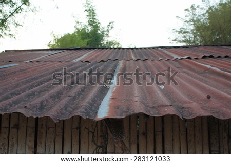 old zinc roof of thailand
