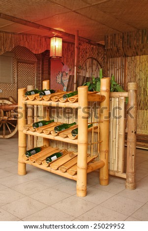 Japan interior with bamboo bar
