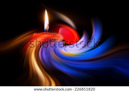 Abstract of candle, fine art concept